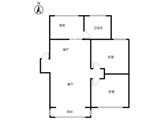 东方家园2室2厅1卫户型图