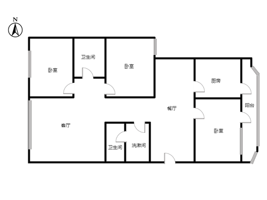 顺通小区3室2厅2卫户型图