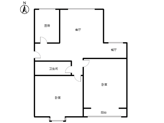 紫竹园2室2厅1卫户型图