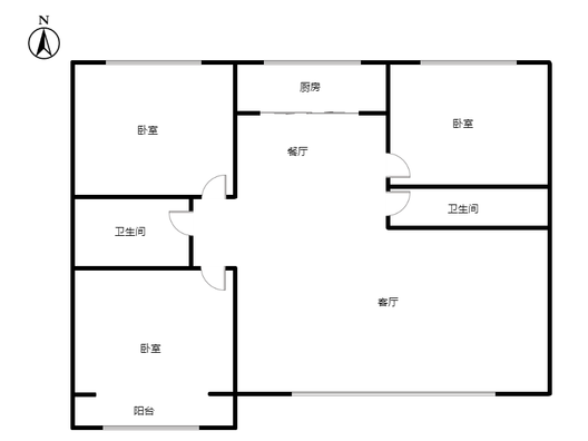 怡安小区3室2厅1卫户型图