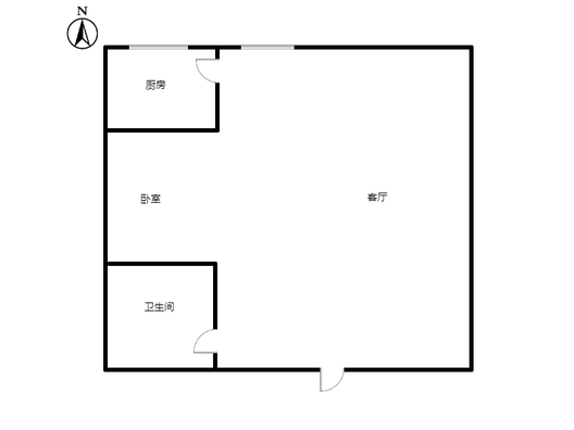 金竹花园1室1厅1卫户型图