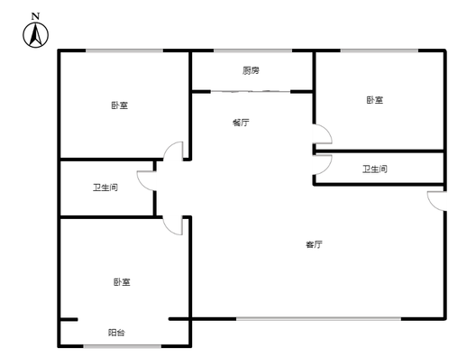 怡安小区3室2厅2卫户型图