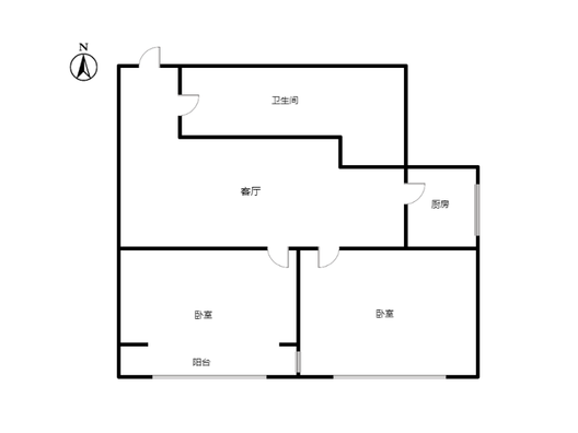 公园壹号2室1厅1卫户型图