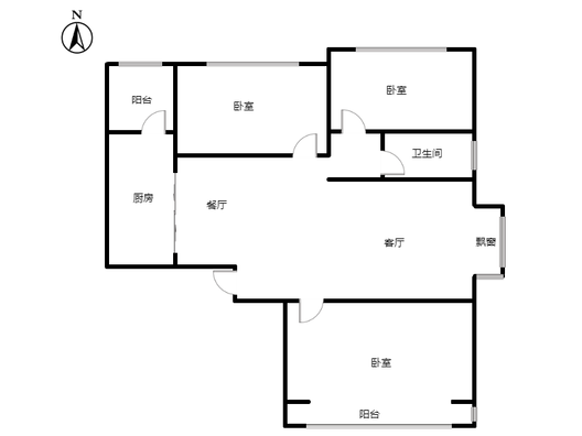 天伦湾一期3室2厅1卫户型图