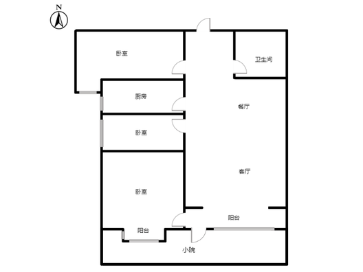 金域中央3室2厅1卫户型图