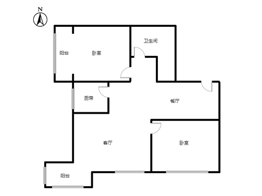 紫竹园2室2厅1卫户型图