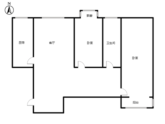 汇元新天地2室1厅1卫户型图