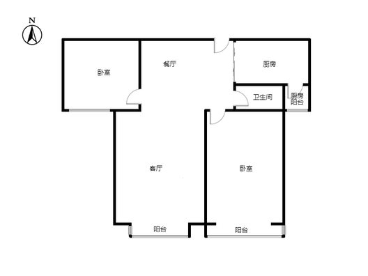 天伦湾馨园2室2厅1卫户型图