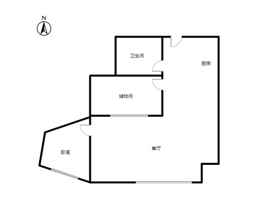 京第银座2室1厅1卫户型图