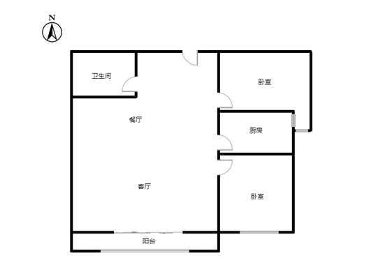 香邑溪谷一期2室2厅1卫户型图