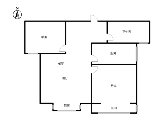 祥云里2室2厅1卫户型图