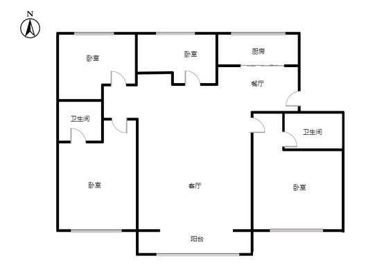 隆基泰和铂悦山4室2厅2卫户型图