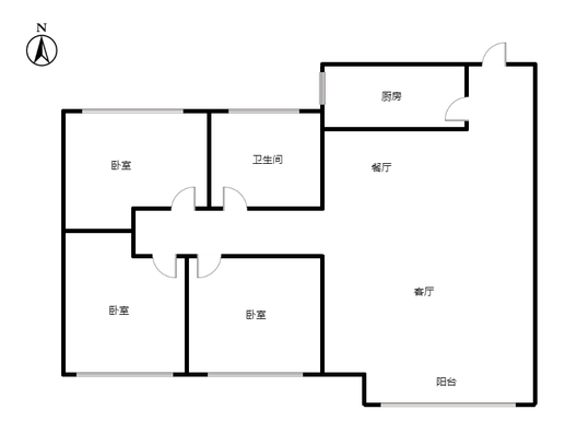 隆基泰和铂悦山3室2厅1卫户型图