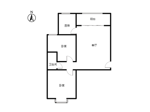 翡翠城（涿郡东区）2室1厅1卫户型图