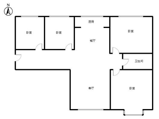 鸿坤理想湾4室2厅1卫户型图
