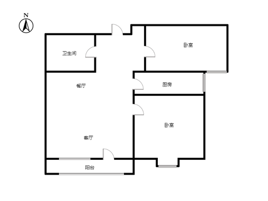 香邑溪谷上园2室2厅1卫户型图