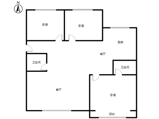 华泰豪庭3室2厅2卫户型图