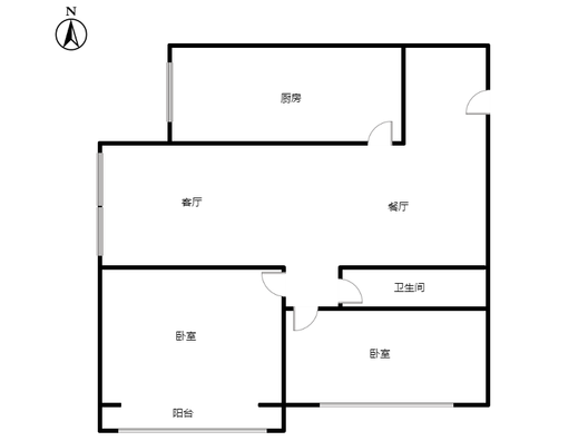 公园壹号2室2厅1卫户型图