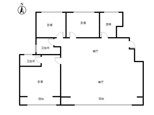 学府澜湾二期3室2厅2卫户型图