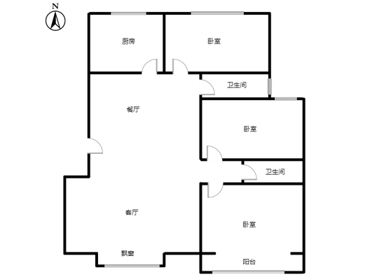 天保青花府3室2厅2卫户型图
