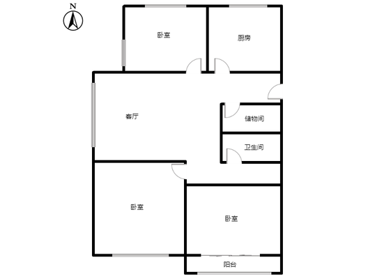 桃源新都孔雀城3室1厅2卫户型图