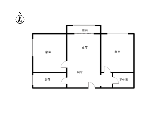 名流一品2室2厅1卫户型图