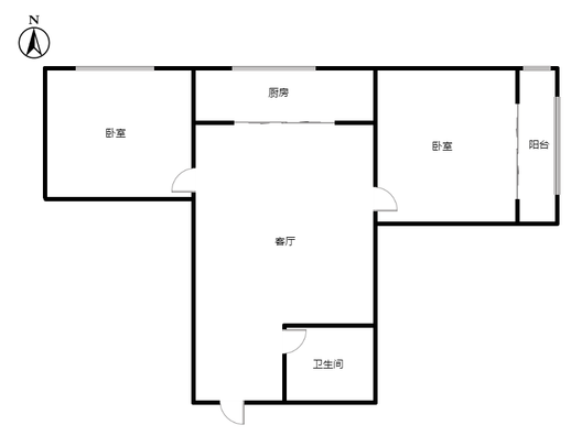 公园壹号2室1厅1卫户型图