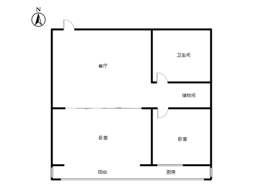 汇元新天地2室1厅1卫户型图