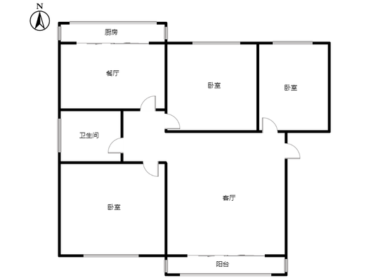 光明小区3室2厅1卫户型图