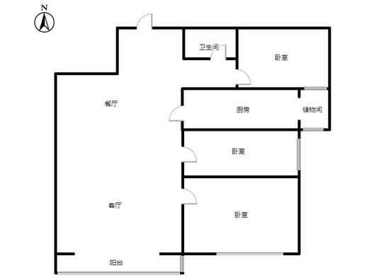 华融现代城3室2厅1卫户型图