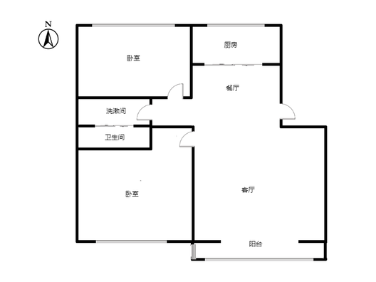 银都花园2室2厅1卫户型图