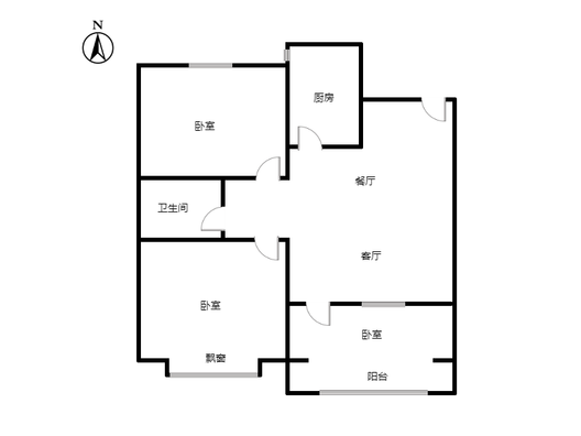 香邑溪谷悦都3室2厅1卫户型图