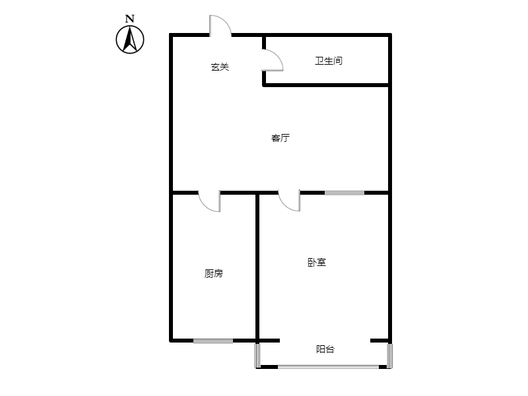 汇元和顺1室1厅1卫户型图