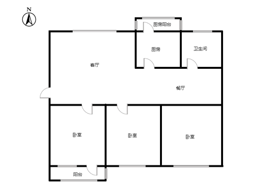 武装部小区3室2厅1卫户型图