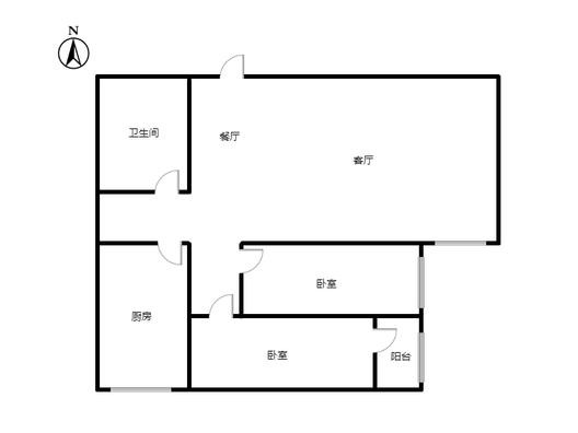 宏远景园2室2厅1卫户型图