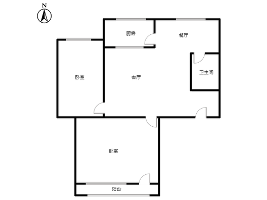 永济秀园2室2厅1卫户型图