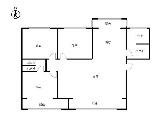 晨光小区3室2厅2卫户型图