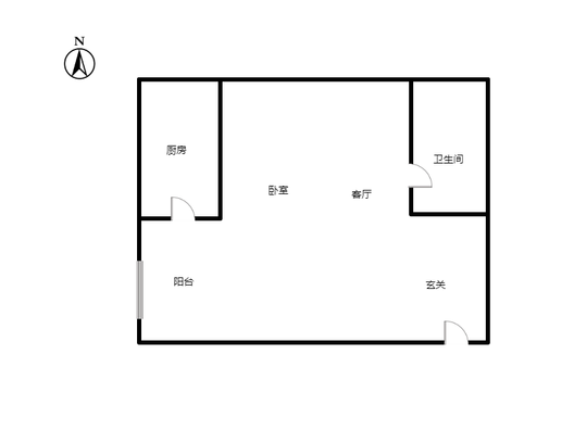 惠友钻石广场（AB座）1室1厅1卫户型图