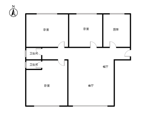 三利中和城二期东区(C区）3室2厅2卫户型图