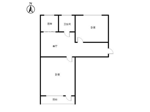 六十七处家属楼2室1厅1卫户型图