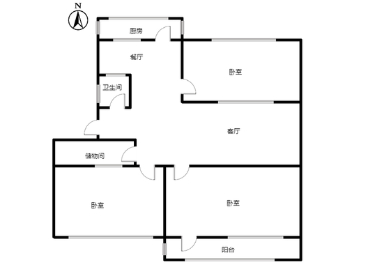 幸福小区3室2厅1卫户型图