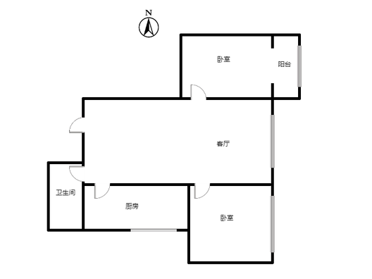 公园壹号2室1厅1卫户型图