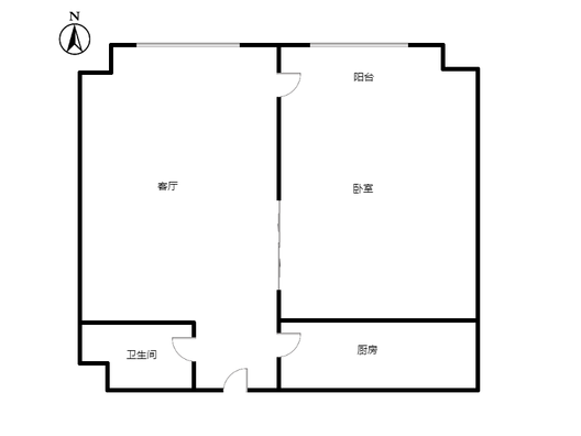 万科城际之光1室1厅1卫户型图
