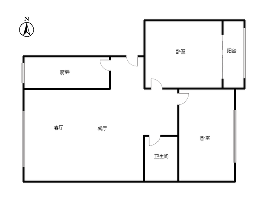 宏远二号院2室2厅1卫户型图