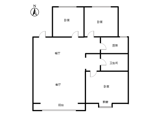 隆基泰和铂悦山3室2厅1卫户型图