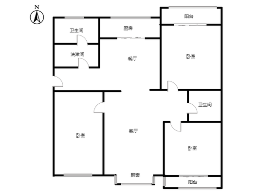 宏远家园3室2厅2卫户型图