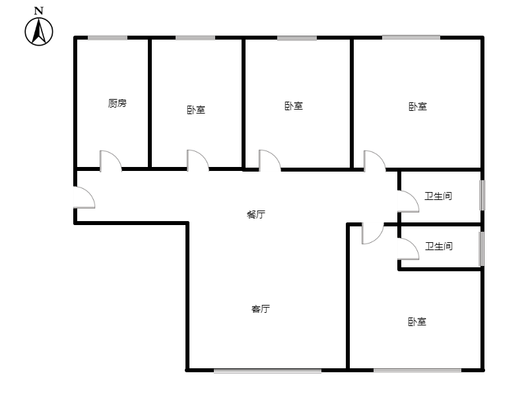 高铁新干线4室2厅2卫户型图